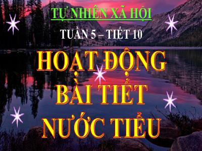 Bài giảng Tự nhiên & xã hội 3 - Tuần 5, Tiết 10: Hoạt động bài tiết nước tiểu