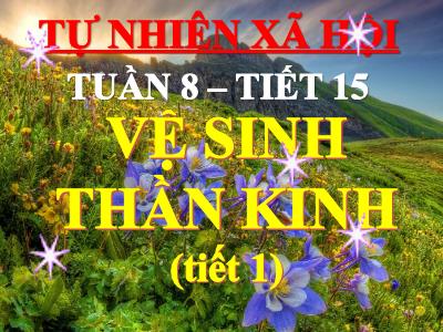 Bài giảng Tự nhiên & xã hội 3 - Tuần 8, Tiết 15: Vệ sinh thần kinh (tiết 1)