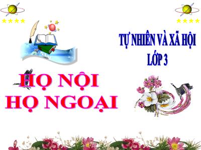 Bài giảng Tự nhiên & xã hội khối 3 - Bài 20: Họ nội, họ ngoại