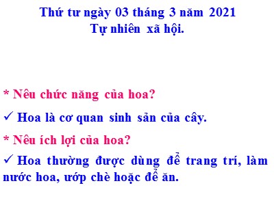 Bài giảng Tự nhiên xã hội khối 3 - Quả