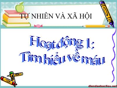 Bài giảng Tự nhiên & xã hội lớp 3 - Máu và cơ quan tuần hoàn