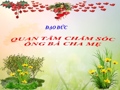 Bài giảng Đạo đức lớp 3 - Quan tâm chăm sóc ông bà cha mẹ