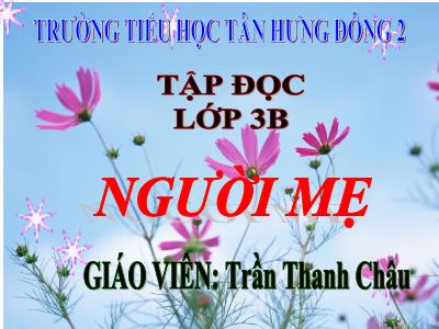 Bài giảng Tập đọc 3 - Người mẹ - Giáo viên: Trần Thanh Châu