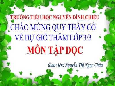 Bài giảng Tập đọc 3 - Quạt cho bà ngủ - Giáo viên: Nguyễn Thị Ngọc Châu