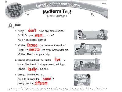 Let's go 3 - Midterm Test (Units 1 - 4)