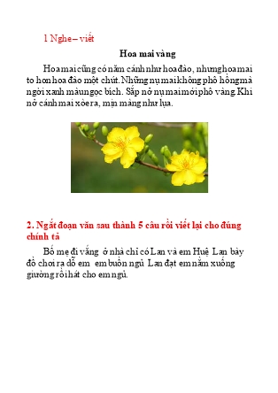 Bài tập Toán và Tiếng Việt Lớp 3 - Tuần 1