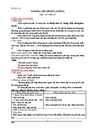 Giáo án phát triển năng lực Tổng hợp các môn Lớp 3 theo CV2345 - Tuần 23