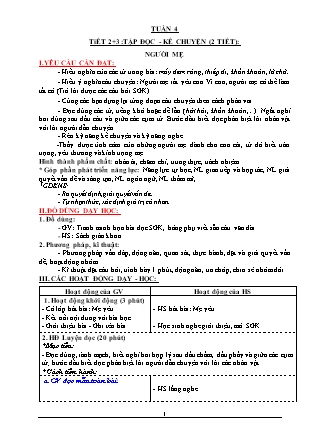 Giáo án phát triển năng lực Tổng hợp các môn Lớp 3 theo CV2345 - Tuần 4