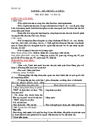 Giáo án phát triển năng lực Tổng hợp các môn Lớp 3 theo CV2345 - Tuần 22