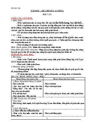 Giáo án phát triển năng lực Tổng hợp các môn Lớp 3 theo CV2345 - Tuần 25