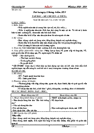 Giáo án phát triển năng lực Tổng hợp các môn Lớp 3 - Tuần 32 - Năm học 2018-2019 - Trường TH Hoàng Hoa Thám