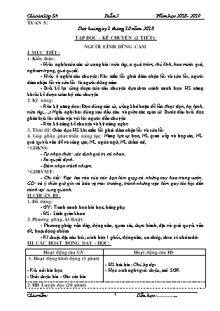 Giáo án phát triển năng lực Tổng hợp các môn Lớp 3 - Tuần 5 - Năm học 2018-2019 - Trường TH Hoàng Hoa Thám