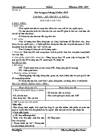 Giáo án phát triển năng lực Tổng hợp các môn Lớp 3 - Tuần 6 - Năm học 2018-2019 - Trường TH Hoàng Hoa Thám