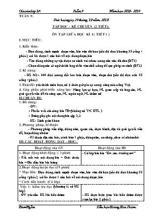 Giáo án phát triển năng lực Tổng hợp các môn Lớp 3 - Tuần 9 - Năm học 2018-2019 - Trường TH Hoàng Hoa Thám