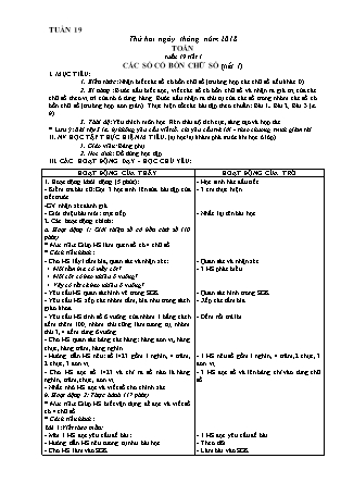 Giáo án Toán Lớp 3 - Chương trình học kì 2 - Năm học 2018-2019