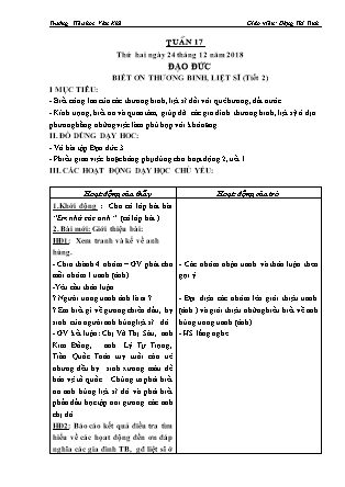 Giáo án Tổng hợp các môn Lớp 3 buổi chiều - Tuần 17 - Năm học 2018-2019 - Đặng Văn Tỉnh