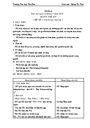 Giáo án Tổng hợp các môn Lớp 3 buổi chiều - Tuần 2 - Năm học 2018-2019 - Đặng Văn Tỉnh