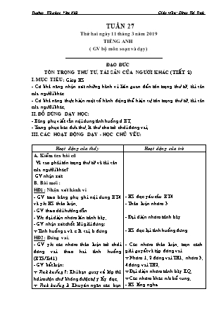 Giáo án Tổng hợp các môn Lớp 3 buổi chiều - Tuần 27 - Năm học 2018-2019 - Đặng Văn Tỉnh