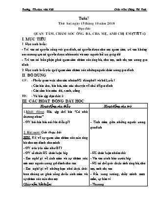 Giáo án Tổng hợp các môn Lớp 3 buổi chiều - Tuần 7 - Năm học 2018-2019 - Đặng Văn Tỉnh