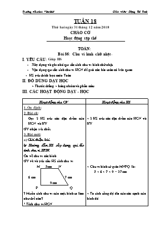 Giáo án Tổng hợp các môn Lớp 3 buổi sáng - Tuần 18 - Năm học 2018-2019 - Đặng Văn Tỉnh