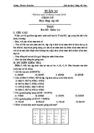 Giáo án Tổng hợp các môn Lớp 3 buổi sáng - Tuần 33 - Năm học 2017-2018 - Đặng Văn Tỉnh