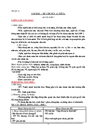 Giáo án Tổng hợp các môn Lớp 3 theo CV2345 - Tuần 2 (Chuẩn kiến thức)