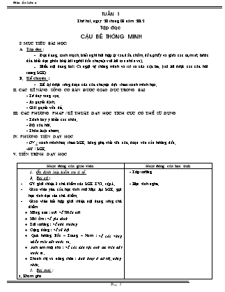 Giáo án Tổng hợp các môn Lớp 3 - Tuần 1 - Năm học 2012-2013