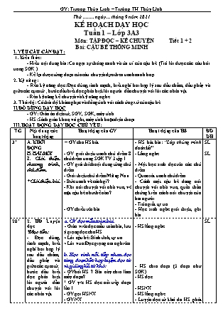 Giáo án Tổng hợp các môn Lớp 3 - Tuần 1 - Năm học 2021-2022 - Trương Thùy Linh