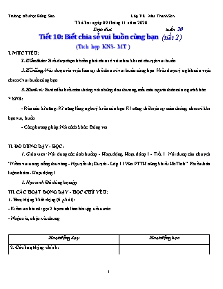 Giáo án Tổng hợp các môn Lớp 3 - Tuần 10 - Mai Thanh Sen