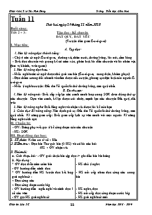 Giáo án Tổng hợp các môn Lớp 3 - Tuần 11 - Năm học 2018-2019 - Tào Thị Kim Dung