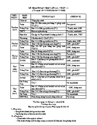 Giáo án Tổng hợp các môn Lớp 3 - Tuần 11 - Năm học 2020-2021 (Bản đẹp)