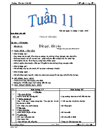 Giáo án Tổng hợp các môn Lớp 3 - Tuần 11 - Năm học 2020-2021 - Võ Thanh Trang