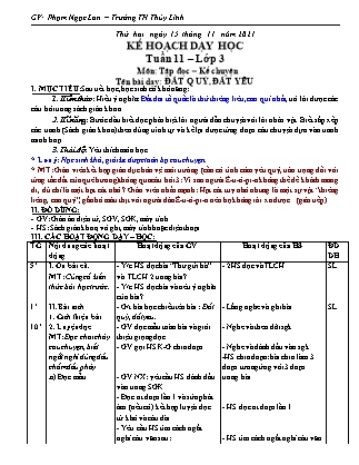 Giáo án Tổng hợp các môn Lớp 3 - Tuần 11 - Năm học 2021-2022 - Phạm Ngọc Lan