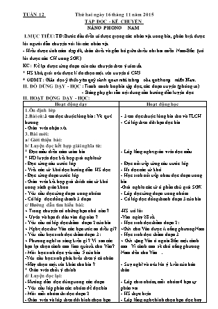 Giáo án Tổng hợp các môn Lớp 3 - Tuần 12 - Năm học 2015-2016
