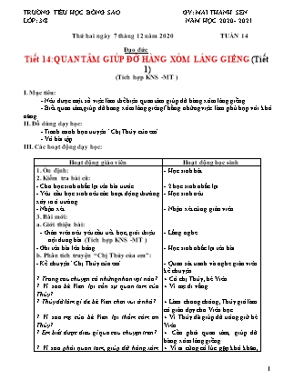 Giáo án Tổng hợp các môn Lớp 3 - Tuần 14 - Năm học 2020-2021 - Mai Thanh Sen