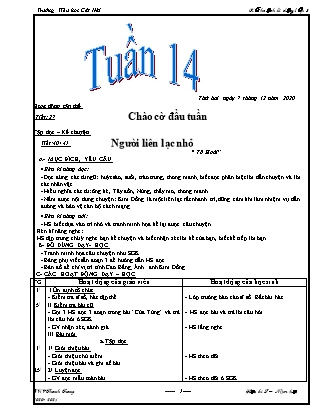 Giáo án Tổng hợp các môn Lớp 3 - Tuần 14 - Năm học 2020-2021 - Võ Thanh Trang