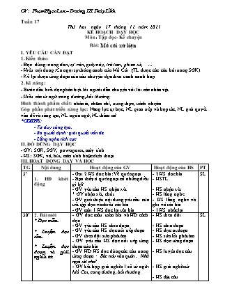 Giáo án Tổng hợp các môn Lớp 3 - Tuần 17 - Năm học 2021-2022 - Phạm Ngọc Lan