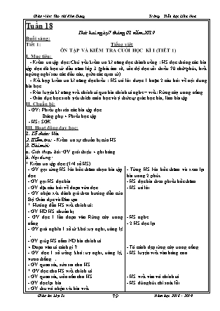 Giáo án Tổng hợp các môn Lớp 3 - Tuần 18 - Năm học 2018-2019 - Tào Thị Kim Dung