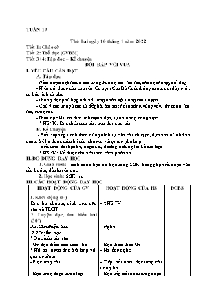 Giáo án Tổng hợp các môn Lớp 3 - Tuần 19 - Năm học 2021-2022 (Chuẩn kĩ năng)