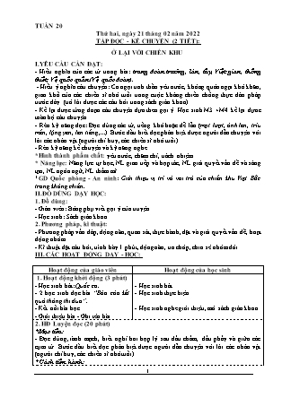 Giáo án Tổng hợp các môn Lớp 3 - Tuần 20 - Năm học 2021-2022 (Chuẩn kĩ năng)