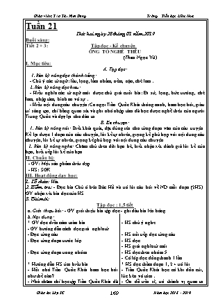 Giáo án Tổng hợp các môn Lớp 3 - Tuần 21 - Năm học 2018-2019 - Tào Thị Kim Dung