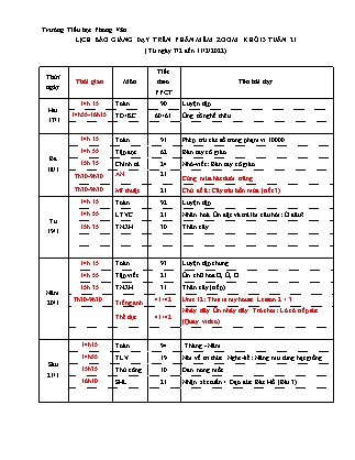 Giáo án Tổng hợp các môn Lớp 3 - Tuần 21 - Năm học 2021-2022 - Trường TH Phong Vân