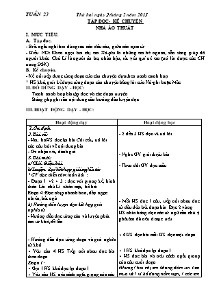 Giáo án Tổng hợp các môn Lớp 3 - Tuần 23 - Năm học 2014-2015