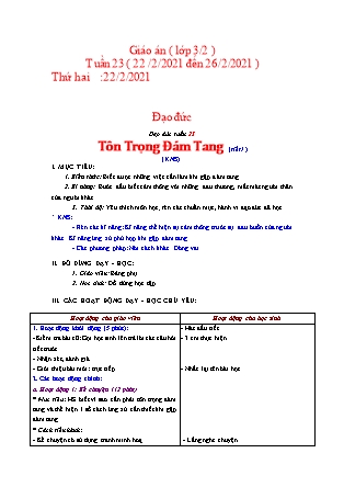 Giáo án Tổng hợp các môn Lớp 3 - Tuần 23+24 - Năm học 2020-2021