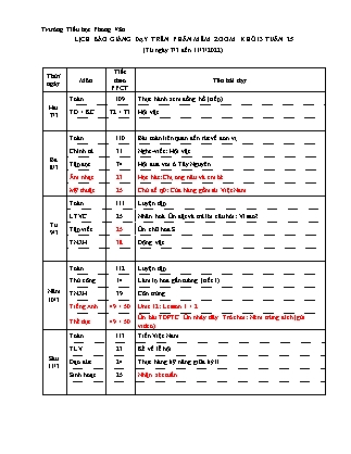 Giáo án Tổng hợp các môn Lớp 3 - Tuần 25 - Năm học 2021-2022 - Trường TH Phong Vân