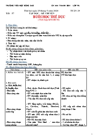 Giáo án Tổng hợp các môn Lớp 3 - Tuần 29 - Năm học 2019-2020 - Trường TH Bông Sao