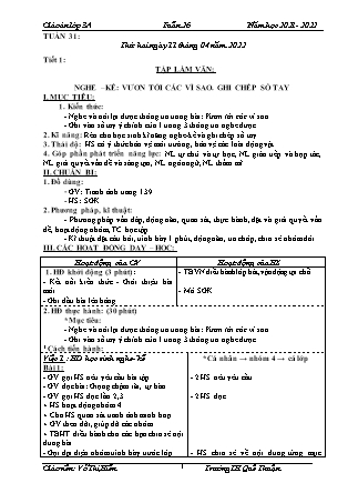 Giáo án Tổng hợp các môn Lớp 3 - Tuần 31 - Năm học 2021-2022 - Võ Thị Hiền