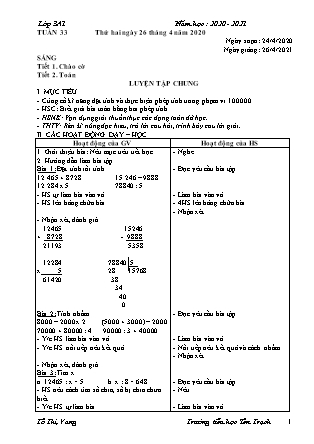 Giáo án Tổng hợp các môn Lớp 3 - Tuần 33 - Năm học 2020-2021 - Tô Thị Vang