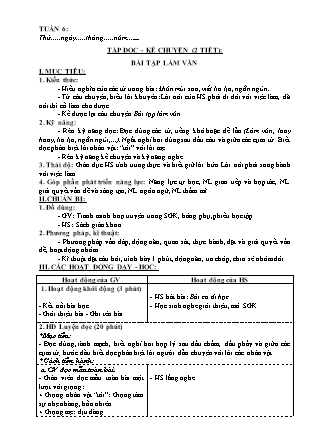 Giáo án Tổng hợp các môn Lớp 3 - Tuần 6 (Bản hay)