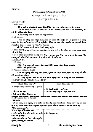 Giáo án Tổng hợp các môn Lớp 3 - Tuần 6 - Năm học 2018-2019 - Đàm Ngân